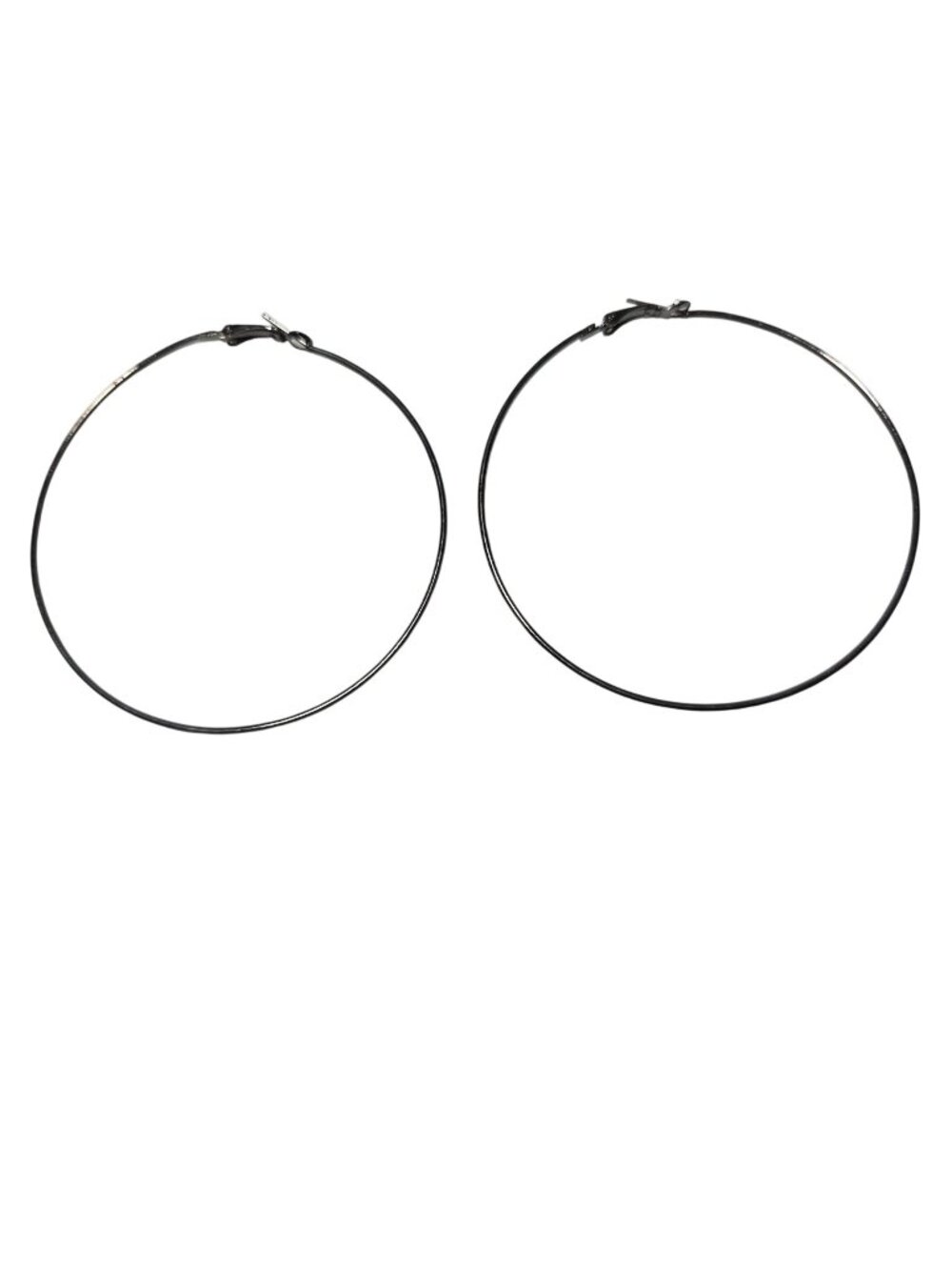 Retro Hoop Earrings Silver Tone Lightweight 80s 90s Fashion Jewelry Women